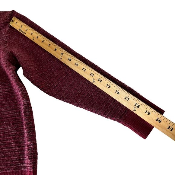 Jim Nantz by Vineyard Vines 100% Merino Wool Waffled Maroon Pullover Sz M - Picture 6 of 8